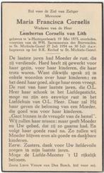 Maria Fr. Cornelis 1875 Den Bosch + 1954 St. Michielsgestel, Verzamelen, Bidprentjes en Rouwkaarten, Verzenden