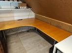 Hoekbureau professionele kwaliteit 160x200cm metalen frame, Ophalen, In hoogte verstelbaar, Gebruikt, Bureau