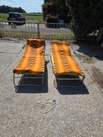 Vintage Metalen Ligstoelen - Inklapbaar, Ophalen, Gebruikt, Metaal, Inklapbaar
