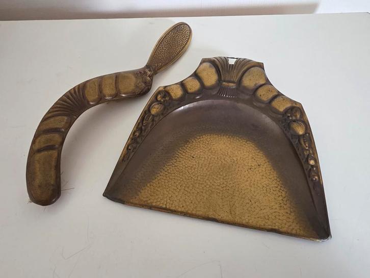 Antieke Art Nouveau tafelschuier tafel stoffer veger blik, Antiek en Kunst, Antiek | Keukenbenodigdheden, Ophalen of Verzenden