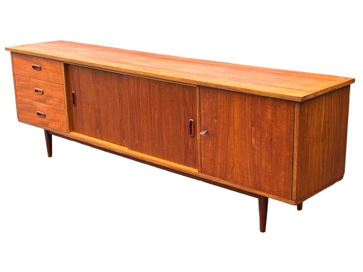 Vintage Dressoir Lowboard Tv Meubel Jaren 60 Teak, Huis en Inrichting, Kasten | Dressoirs, Zo goed als nieuw, 25 tot 50 cm, Ophalen