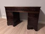 Antiek Engels bureau, blad met leder inleg, sleutel aanwezig, Antiek en Kunst, Ophalen