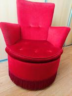 Vintage fauteuil / boudoir stoeltje in rood fluweel, Ophalen, Minder dan 50 cm, Nieuw, 75 tot 100 cm