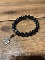Thomas Sabo kralen armband met kruis bedel, Overige materialen, Zwart, Ophalen of Verzenden, Zo goed als nieuw
