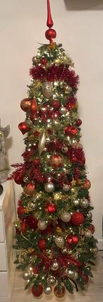 Kerstboom met versiering en lampjes, Diversen, Kerst, Ophalen of Verzenden, Zo goed als nieuw