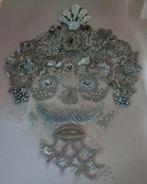 Schilderij textiele werkvormen. Naam: WIL. Willi Martinali?, Huis en Inrichting, Ophalen of Verzenden, Gebruikt