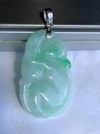 Natuurlijk jade jadeiet hanger( FEI CUI) in Aapmotief, Verzenden, Nieuw, Met edelsteen, Groen