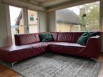 Rode leren hoekbank - Comfortabel & Stijlvol, Huis en Inrichting, Ophalen, 250 tot 300 cm, Gebruikt, Hoekbank