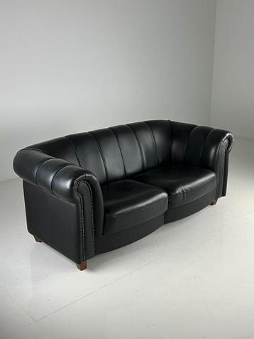 Sofa bank zwart leder klassiek Joris beschikbaar voor biedingen