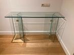 Glazen sidetable, Huis en Inrichting, Tafels | Sidetables, Gebruikt, 100 tot 150 cm, Ophalen of Verzenden, Glas
