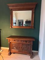 Antiek massief houten kast met spiegel, Antiek en Kunst, Antiek | Meubels | Kasten, Ophalen