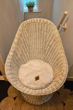 Witte grote rotan stoel, Ophalen, Gebruikt, Wit, Riet of Rotan
