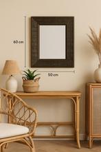 Decoratieve spiegel met houten lijst, Ophalen of Verzenden, Rechthoekig, Minder dan 50 cm, Minder dan 100 cm