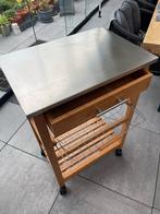 Bamboe en RVS Trolley Tafel - Gebruikt, Ophalen, Gebruikt