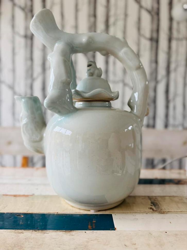 Pols Potten unieke limited ‘vaas’ met tuit, hengsel & deksel, Huis en Inrichting, Woonaccessoires | Vazen, Nieuw, Blauw, Minder dan 50 cm