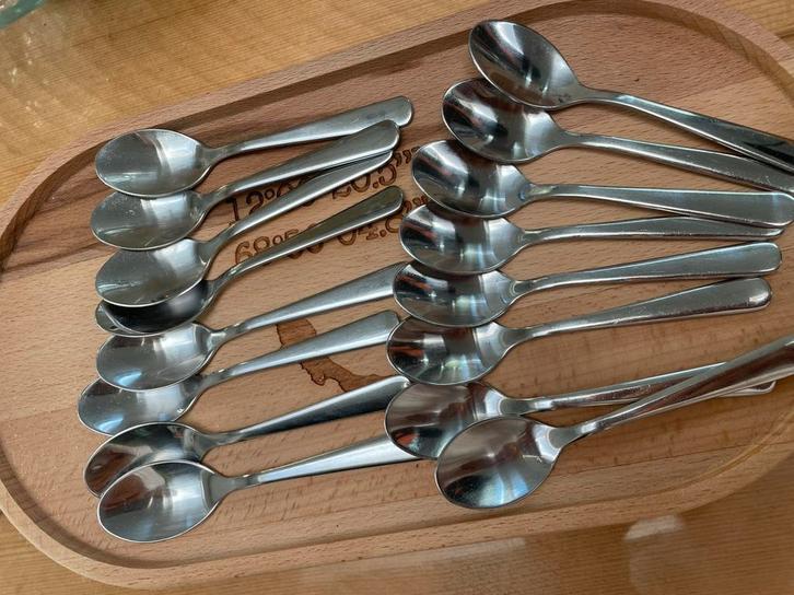 16 stuks IKEA DRAGON Koffielepel, roestvrij staal, 11 cm, Huis en Inrichting, Keuken | Bestek, Zo goed als nieuw, Rvs of Chroom