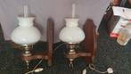 2 antieke muurlampen met schakelaar .glas in perfecte staat, Huis en Inrichting, Ophalen, Gebruikt, Glas