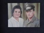 Luftwaffe Flak  portret Schirmmütze ingekleurd, Verzamelen, Ophalen of Verzenden, Luchtmacht, Duitsland, Foto of Poster