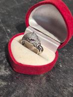Wit gouden panter ring 14 karaat, Wit, Ophalen of Verzenden, Zo goed als nieuw, 17 tot 18