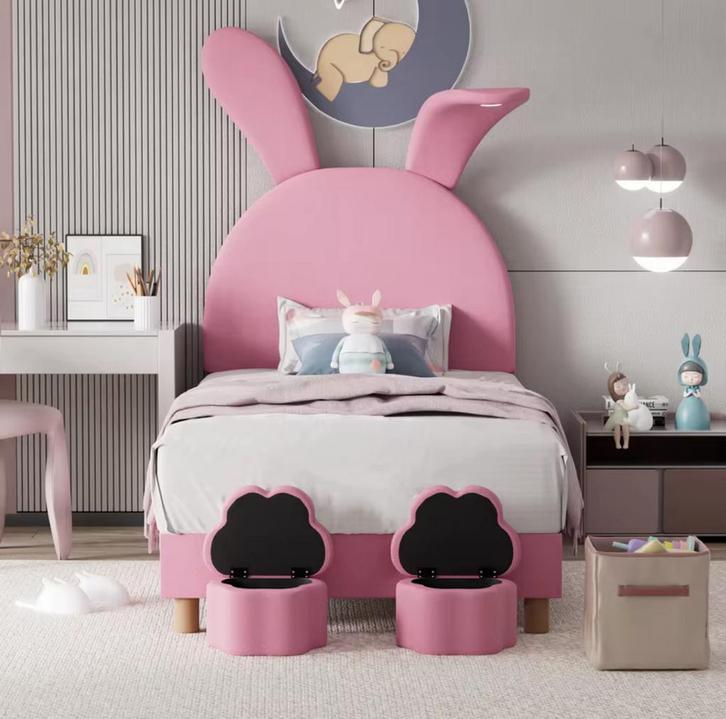 NIEUW Nijntje bed roze kinderbed 90 200 90x200 stof teddy, Kinderen en Baby's, Kinderkamer | Bedden, Nieuw, 180 cm of meer, 85 tot 100 cm