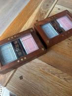 Twee luxe kistjes met kaartspelen en dobbel stenen, Drie of vier spelers, Ophalen of Verzenden, Nieuw