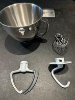 KitchenAid Kom 3.5QT + Accessoires, Witgoed en Apparatuur, Keukenmixers, Gebruikt, Ophalen of Verzenden, Vaatwasserbestendig, 3 snelheden of meer