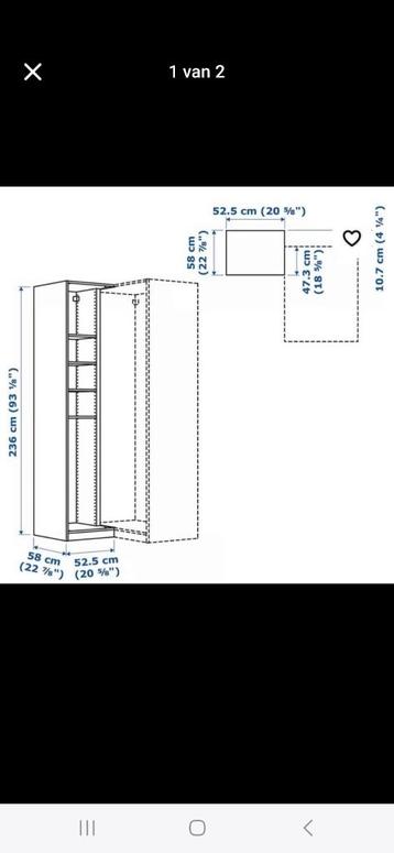 Pax hoekkast 236 hoog