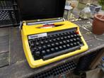 Vintage geel gele typemachine in draagkoffer brother deluxe, Gebruikt, Ophalen of Verzenden
