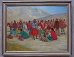 ===gesigneerd====doek 50 x 80 cm ==== inca's in de bergen ==, Ophalen