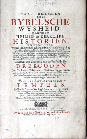 Joodse Oudheden .. Bybelsche Wysheid (2 delen), Goeree, 1690 beschikbaar voor biedingen