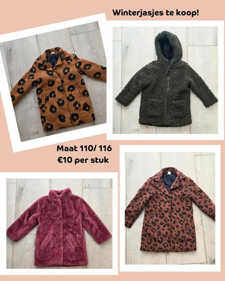 Hippe winterjassen en inbetweenjas 110/116, Kinderen en Baby's, Kinderkleding | Kinder-kledingpakketten, Zo goed als nieuw, Maat 110