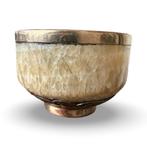 Oosters kommetje jade achtig materiaal met messing decoratie, Ophalen of Verzenden