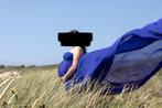 Prachtige blauwe zwangerschapsjurk van Mii Estillo, Ophalen of Verzenden, Zo goed als nieuw, Blauw