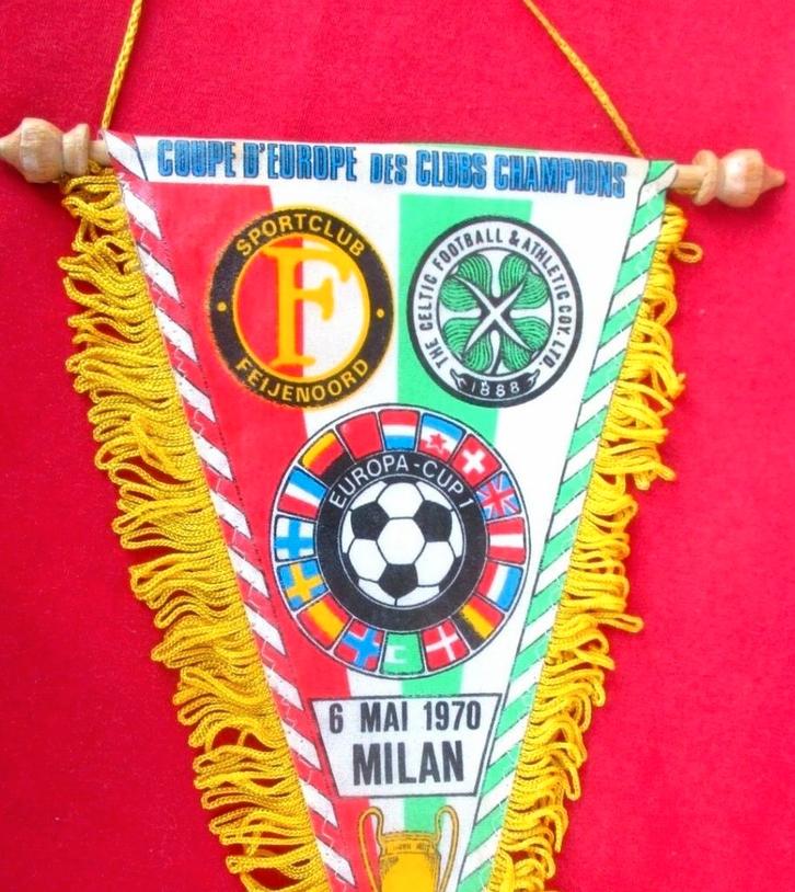 Feyenoord Rotterdam - Celtic Glasgow 1970 prachtige vaan, Diversen, Vlaggen en Wimpels, Zo goed als nieuw, Ophalen of Verzenden