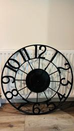 Zwarte Wandklok - 80 cm, Ophalen, Overige materialen, Schaal, Rond