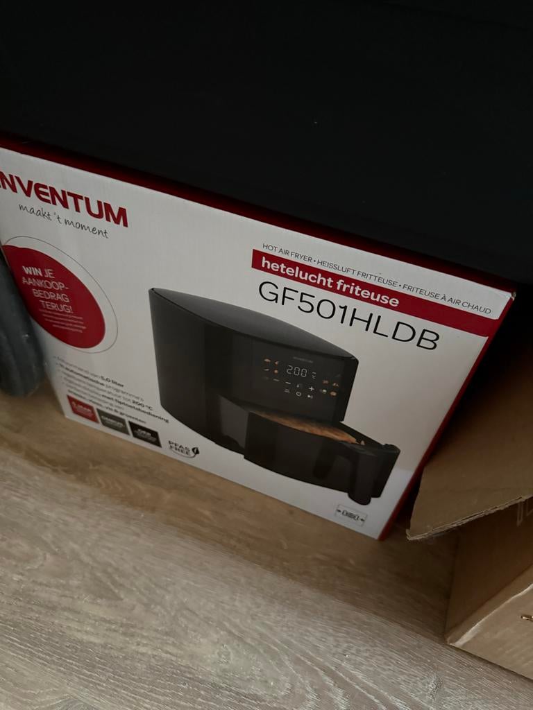 Inventum GF501HLDB Heteluchtfriteuse - Nieuw in doos, Ophalen, Nieuw, Airfryer, Minder dan 750 gram