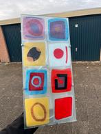 Glazen Wandlamp met Kleurrijke Vlakken, Ophalen, Gebruikt, Glas