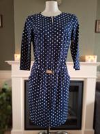 Caroline Biss blauw wit polkadot jurk riem 40 Gratis Verzend, Maat 38/40 (M), Zo goed als nieuw, Knielengte, Caroline Biss