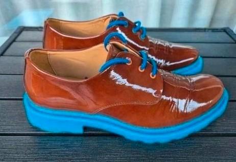 John Fluevog Gardian Angel Winnie - Maat 42, Kleding | Heren, Schoenen, Zo goed als nieuw, Veterschoenen, Bruin, Ophalen of Verzenden