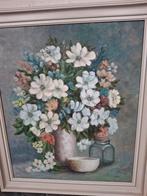 Vaas  met bloemen breed 60 hoog 69, Antiek en Kunst, Kunst | Schilderijen | Klassiek, Ophalen