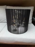 Kroonluchter 3-arm met zwarte organza kap, Ophalen of Verzenden, Gebruikt, Metaal, Minder dan 50 cm