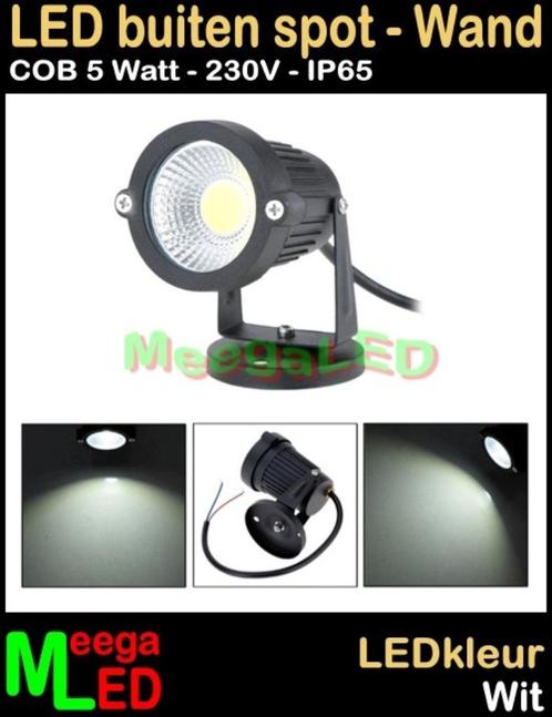LED tuin lamp spot wandlamp tuinspot ledspot 5W 230V Wit, Huis en Inrichting, Lampen | Spots, Nieuw, Plafondspot of Wandspot, Metaal of Aluminium