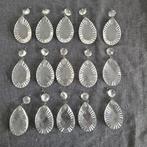 15 pegels diamant druppels onderdelen kroonluchter, Ophalen of Verzenden, Gebruikt, Glas