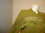 High Use appeltjes groene blouse gehaakte open delen M, Kleding | Dames, Maat 38/40 (M), Zo goed als nieuw, Groen, Verzenden