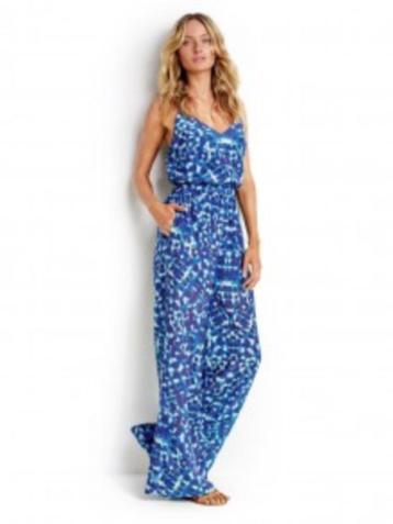 NIEUW MET KAARTJE Seafolly jumpsuit maat S zijde blauwtinten beschikbaar voor biedingen