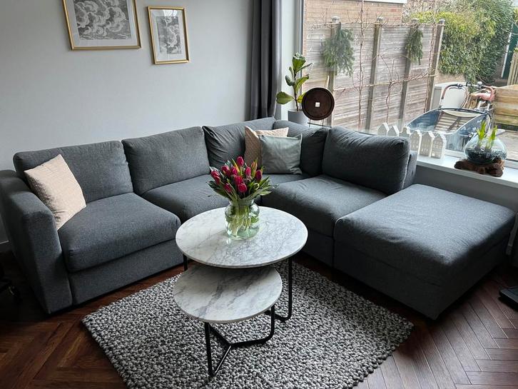 Vimle Hoekbank, 4 zitter met opbergruimte, Huis en Inrichting, Banken | Complete zithoeken, Gebruikt, Stof, Ophalen