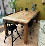 Robuuste massief teakhouten (eet)tafel 100x200cm, Ophalen, Gebruikt, 200 cm of meer, 50 tot 100 cm