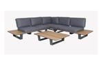 Hoek Loungeset Lota | Antraciet | Acacia & Aluminium, Tuin en Terras, 4 zitplaatsen, Verzenden, Bank, Nieuw