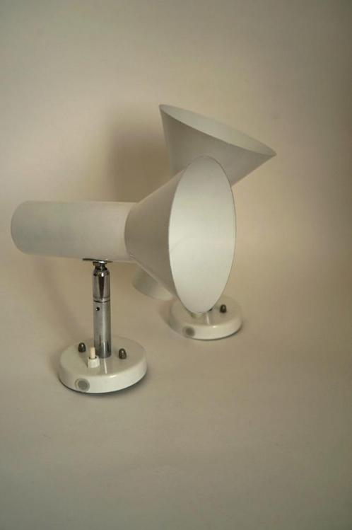 vintage mid century wandlamp spots Raak Amsterdam wit chroom, Huis en Inrichting, Lampen | Spots, Gebruikt, Plafondspot of Wandspot