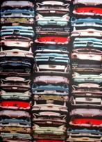 Behang cadillac autobumpers, Huis en Inrichting, Stoffering | Behang, Ophalen of Verzenden, Minder dan 10 m², Roze